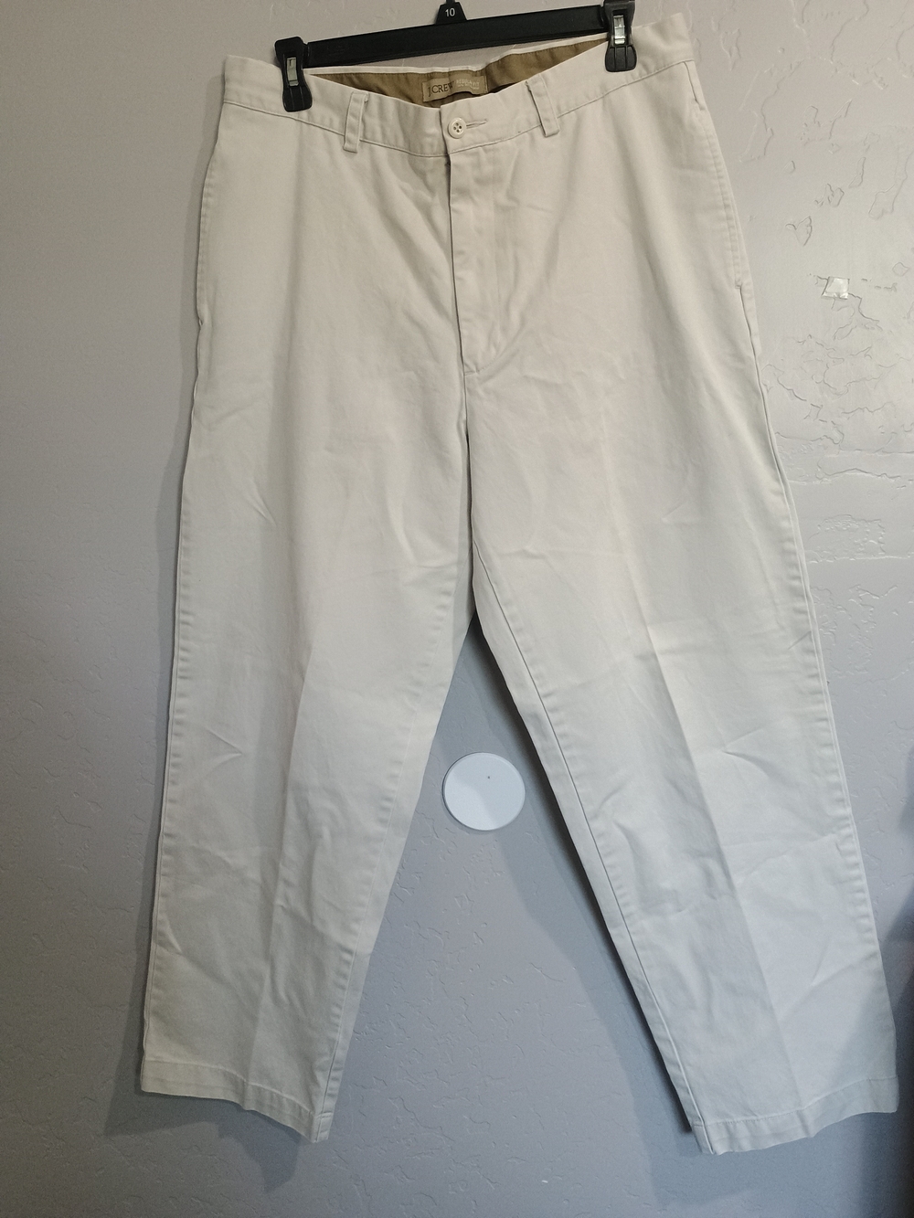 J. Crew Men's Cream Straight-Leg Chinos